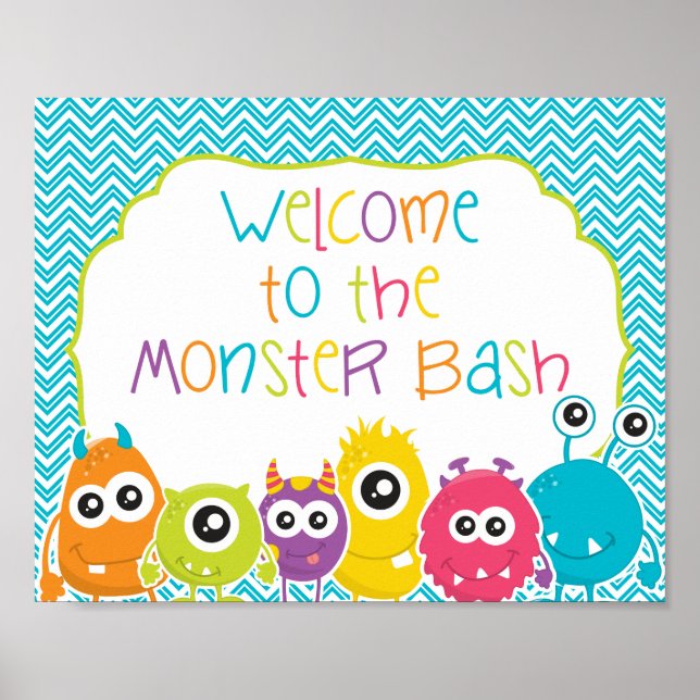 Welcome to the Monster Bash Birthday Sign (Front)