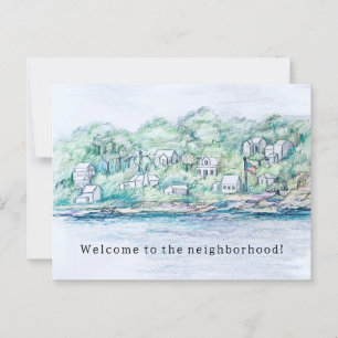 Welcome to the Neighborhood Lake Houses Village Postcard