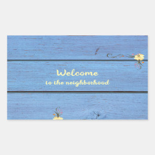 Welcome to the Neighbourhood Blue Wooden Planks Sticker