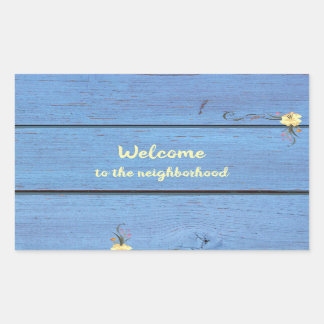 Welcome to the Neighbourhood Blue Wooden Planks  Sticker