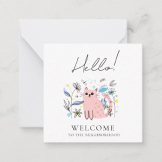 Welcome to the Neighbourhood Card – Cute Cat Illus
