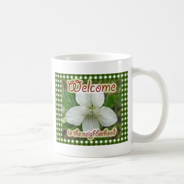 Welcome to the Neighbourhood White Violet Coffee Mug (Right)