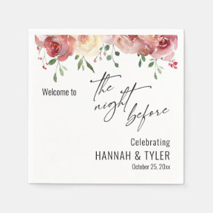 Welcome to The Night Before Blush Pink Flowers Napkin