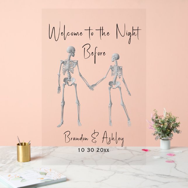 Welcome to the Night Before Rehearsal Dinner Black Acrylic Sign (Wedding)