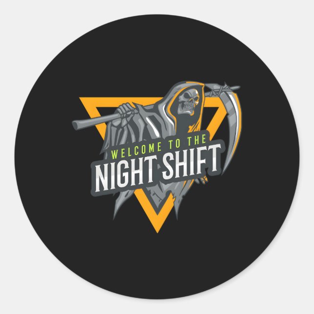 Welcome To The Night Shift Swagazon Associate Nigh Classic Round Sticker (Front)