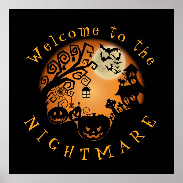 Welcome to the Nightmare Halloween Pumpkin Custom Poster (Front)