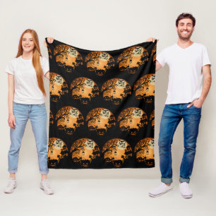 Welcome to the Nightmare Halloween Pumpkin Graphic Fleece Blanket