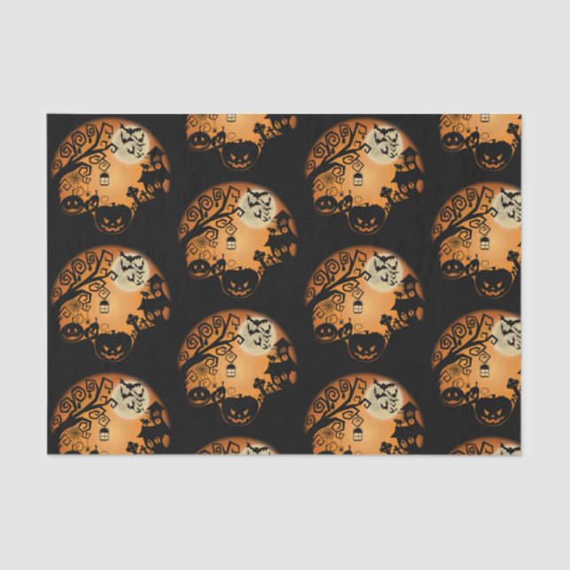 Welcome to the Nightmare Halloween Pumpkin Graphic Tissue Paper (Front)