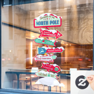 Welcome To The North Pole Post Christmas Window Cling