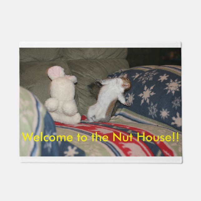 Welcome to the Nut House Spunky Doormat (Front)