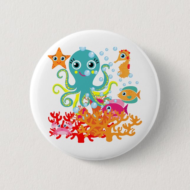 Welcome to the Ocean 2 Inch Round Button (Front)