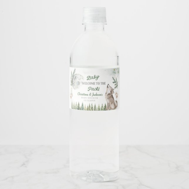 Welcome to The Pack Forest Wolf Water Bottle Label (Front)