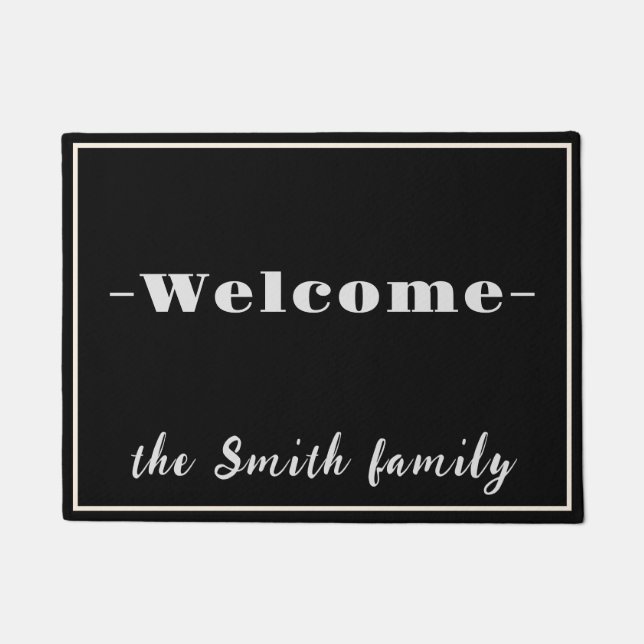 "Welcome to the Smith Family" Personalized Doormat (Front)