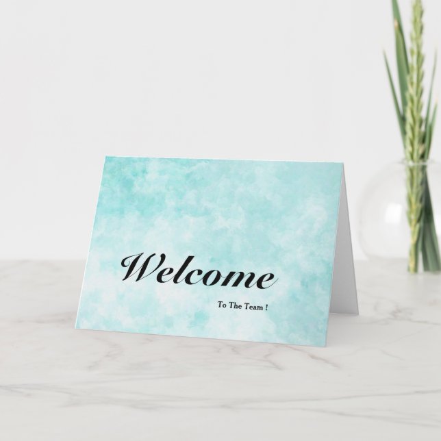 Welcome To The Team Blue Background Card (Front)