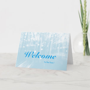 Welcome To The Team Blue Glitter Postcard