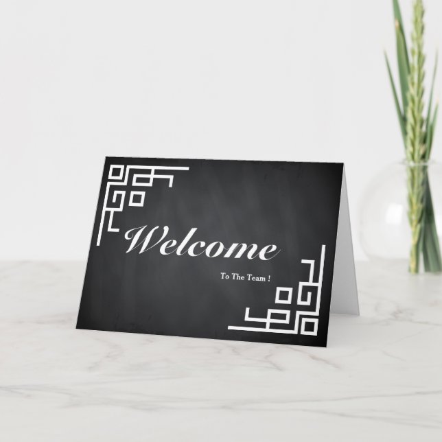 Welcome To The Team Chalkboard Boarder Card (Front)