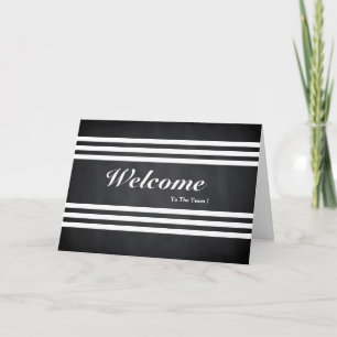 Welcome To The Team Chalkboard Stripes Postcard