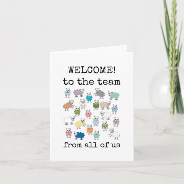 Welcome to the Team, Funny, Sheep, From All of Us Card (Front)