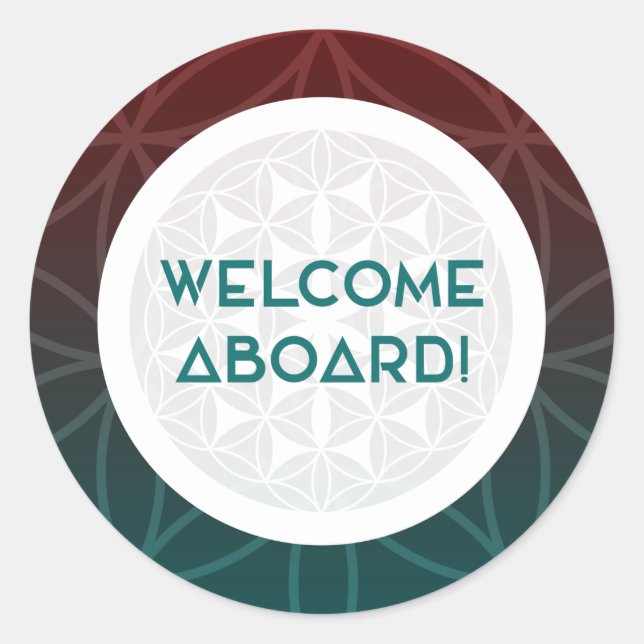 welcome to the team sacred geometry classic round sticker (Front)