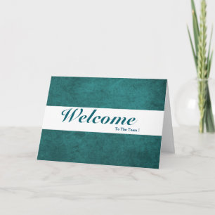 Welcome To The Team White Minimal Blue Badge Card