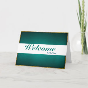 Welcome To The Team White Minimal Blue Badge Card