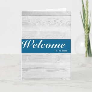 Welcome To The Team White Minimal Blue Badge Card