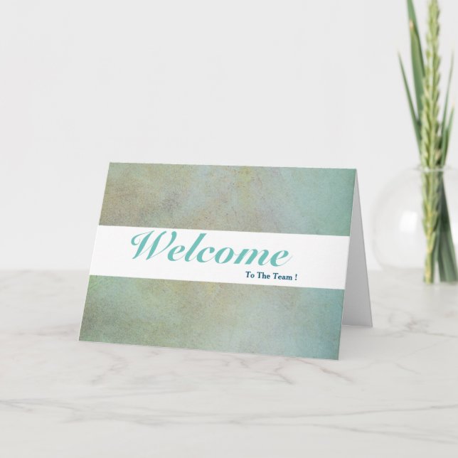 Welcome To The Team White Minimal Blue Badge Card (Front)