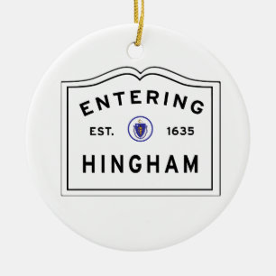 Welcome to the Town of Hingham MA Ceramic Ornament