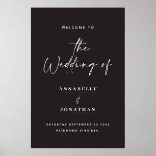 welcome to the wedding modern typography wedding   poster