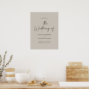 welcome to the wedding modern typography wedding poster