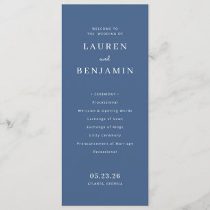 WELCOME TO THE WEDDING OF Elegant Navy Serif Program