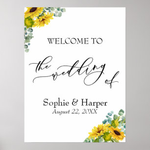 Welcome to the Wedding of Eucalyptus & Sunflowers Poster