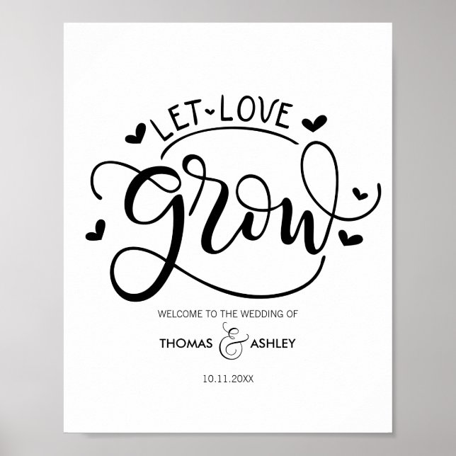Welcome to the wedding of - Let love grow Poster (Front)