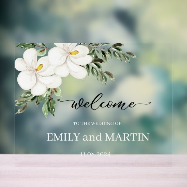 Welcome to the wedding; Personalized Acrylic Sign (Neutral)