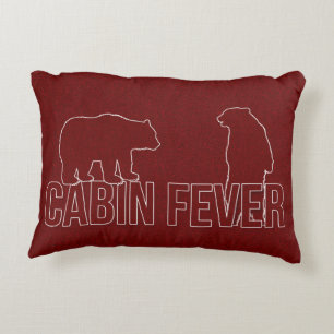 Welcome to the Woods Cabin Fever Red Bears Decorative Pillow