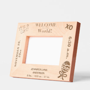 Welcome to the World Baby Girl 6 x 4, 7 x 5 Photo Etched Frames