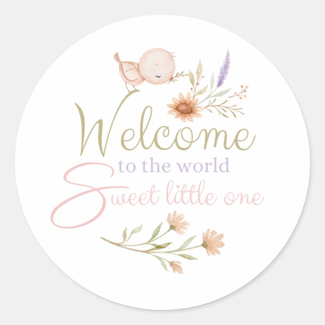 Welcome To The World Baby Stickers  (Front)