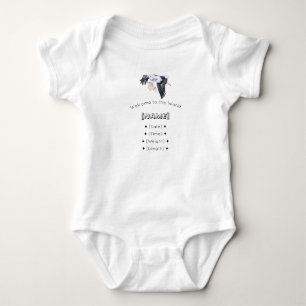 Welcome to the World Custom Name & Birth Stats Bab Baby Bodysuit