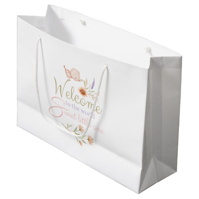 Welcome To The World Large Gift Bag  (Front Angled)