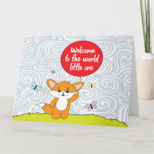 Welcome to the World - Little Fox New Baby Card