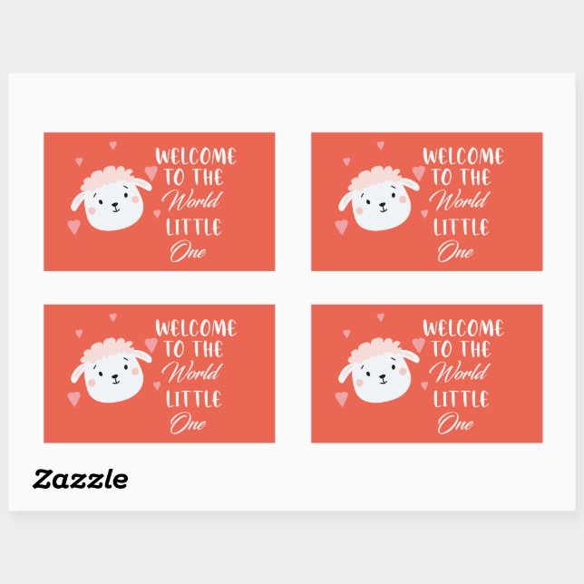 Welcome to the World Little One cute sheep face Sticker (Sheet)
