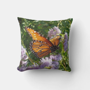 Welcome to the World Monarch Butterfly Photo Baby Throw Pillow