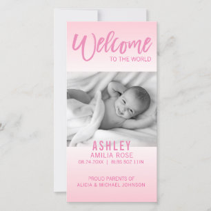 Welcome to the World New Baby Announcement   PHOTO