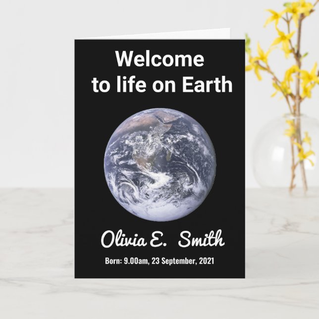 Welcome to the world - New Baby Congratulations Card (Yellow Flower)