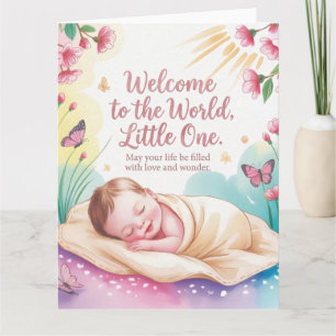 "Welcome to the World" Newborn Baby Greeting Card