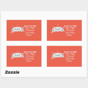 Welcome To The World Newborn - cute Dog face Sticker