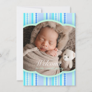Welcome to the world photo baby invitation card