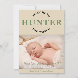 Welcome to the World Photo Birth Announcement