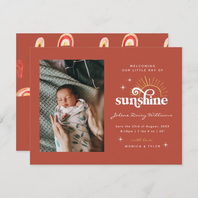 Welcome to the World | | Ray of Sunshine Birth (Front/Back)