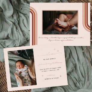 Welcome to the World     Retro Boho Birth Card